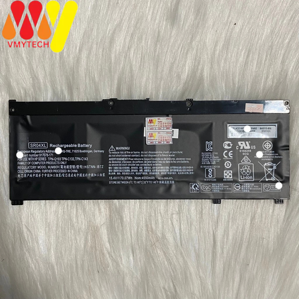 Pin laptop 15-cx 15-cx0177TX 15-cx0178TX 15-cx0179TX 15-cx0182TX 15-CX0162TX  SR04XL Tương thích với