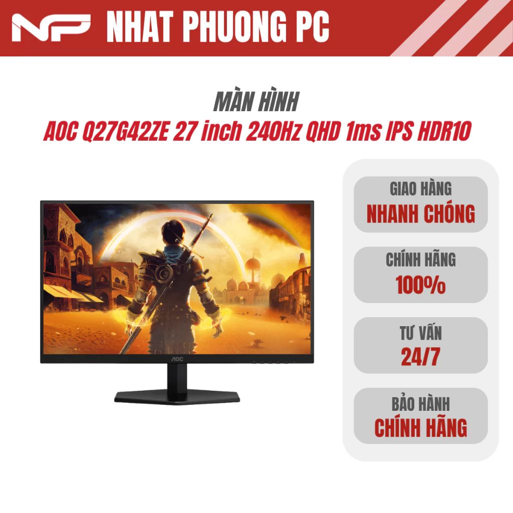 Màn hình Gaming AOC Q27G42ZE 27 inch 240Hz QHD 1ms IPS HDR10