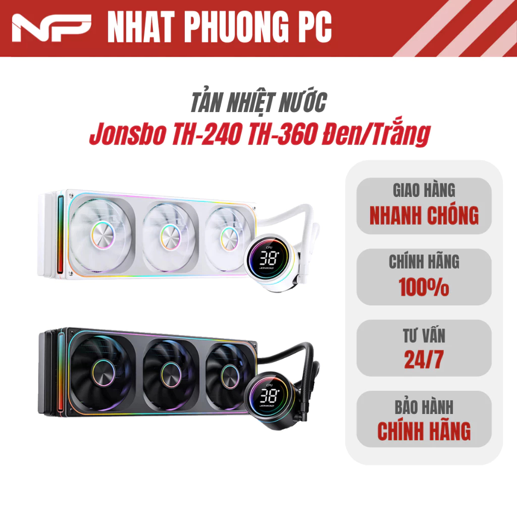 Tản Nhiệt Nước CPU Jonsbo TH-240 TH-360 Đen/Trắng - Hiệu Năng Vượt Trội, LED ARGB Cực Đỉnh