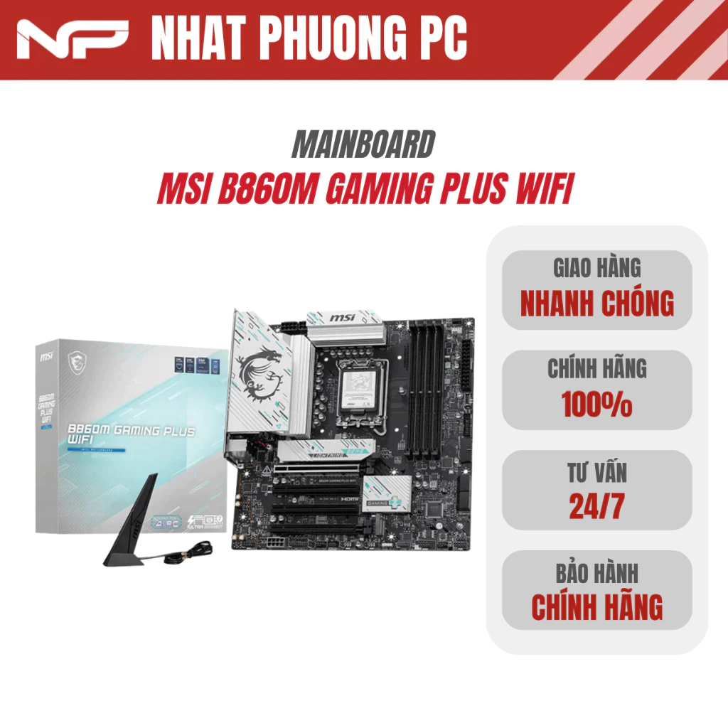 Mainboard MSI B860M GAMING PLUS WIFI - Hàng chính hãng - BH 36 Tháng