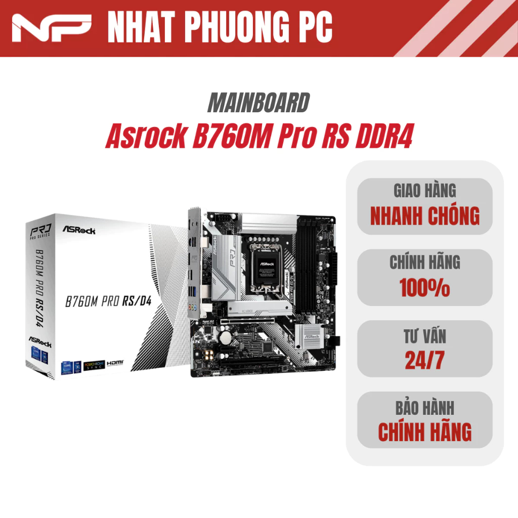 Bo mạch chủ Asrock B760M Pro RS DDR4