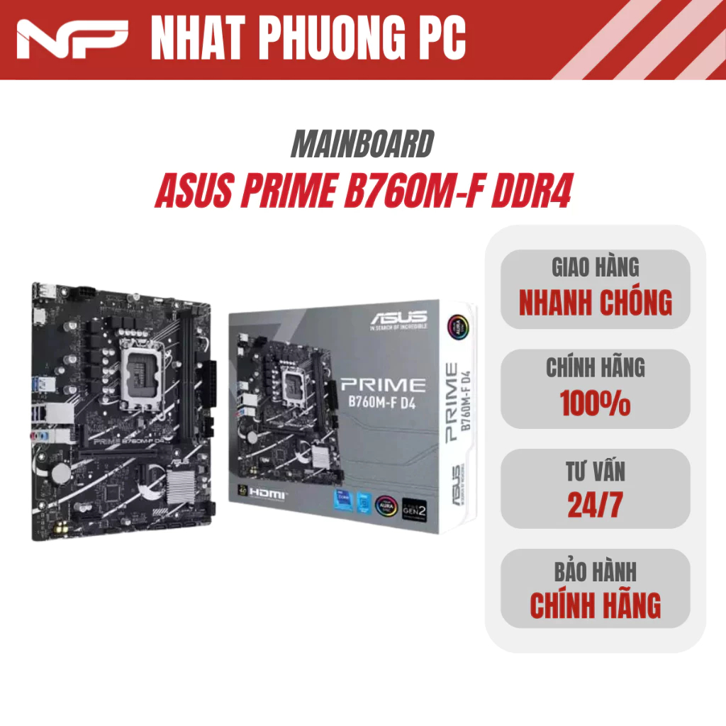 Bo mạch chủ ASUS PRIME B760M-F DDR4