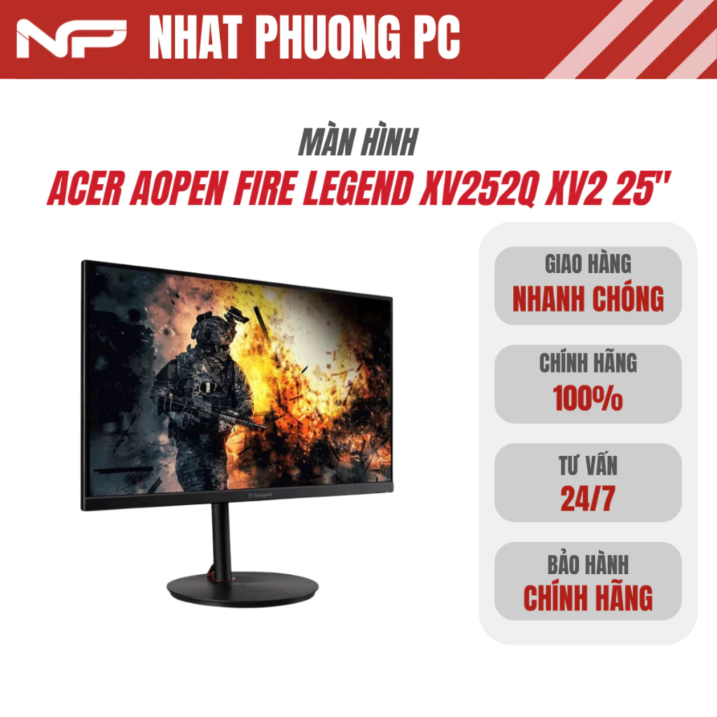 Màn hình phẳng ACER AOPEN FIRE LEGEND XV252Q XV2 25'' FHD IPS 390Hz 1ms Chuyên Game