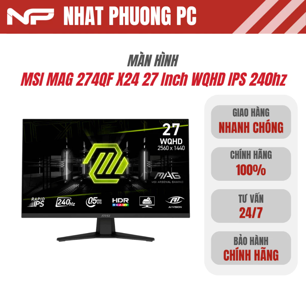 Màn hình Gaming MSI MAG 275QF 274QF X24 27 Inch WQHD IPS 180-240hz - Chính Hãng
