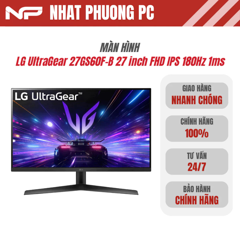 Màn Hình LG UltraGear 27GS60F-B 27 inch FHD IPS 180Hz 1ms