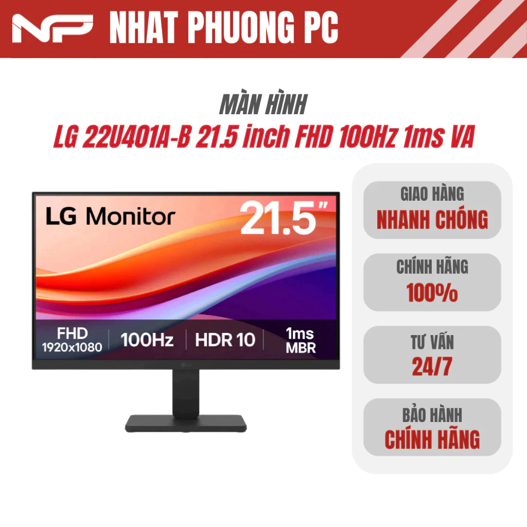 Màn Hình LG 22U401A-B 21.5 inch FHD 100Hz 1ms VA – Hiển Thị Sắc Nét, Mượt Mà Từng Khung Hình