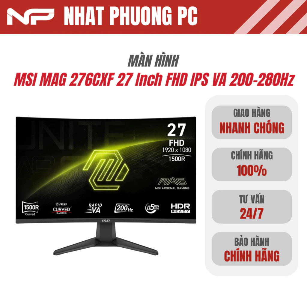 Màn Hình Cong Gaming MSI MAG 255F E20 276CF E20 276CXF 25-27 Inch FHD IPS VA 200-280Hz - Chính Hãng