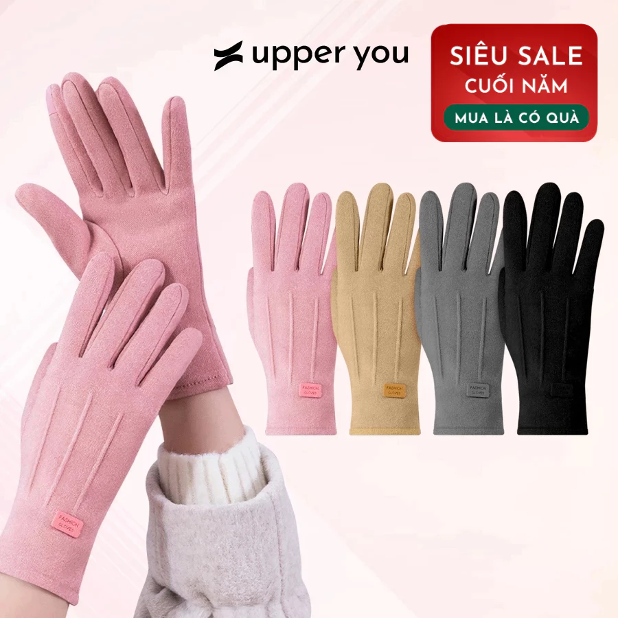Bao Tay Nữ Cao Cấp Upper You Giữ Ấm Chống Nắng UV Ngón Tay Chạm Màn Hình Cảm Ứng - GLF03