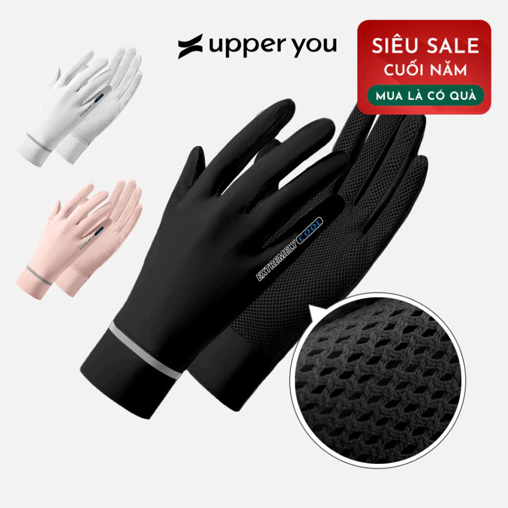 Bao Tay Chống Nắng Nữ Mát Lạnh Có Lưới Thoáng Khí Upper You Chống UV Thiết Kế Mở Đầu Ngón Tay  - GLF