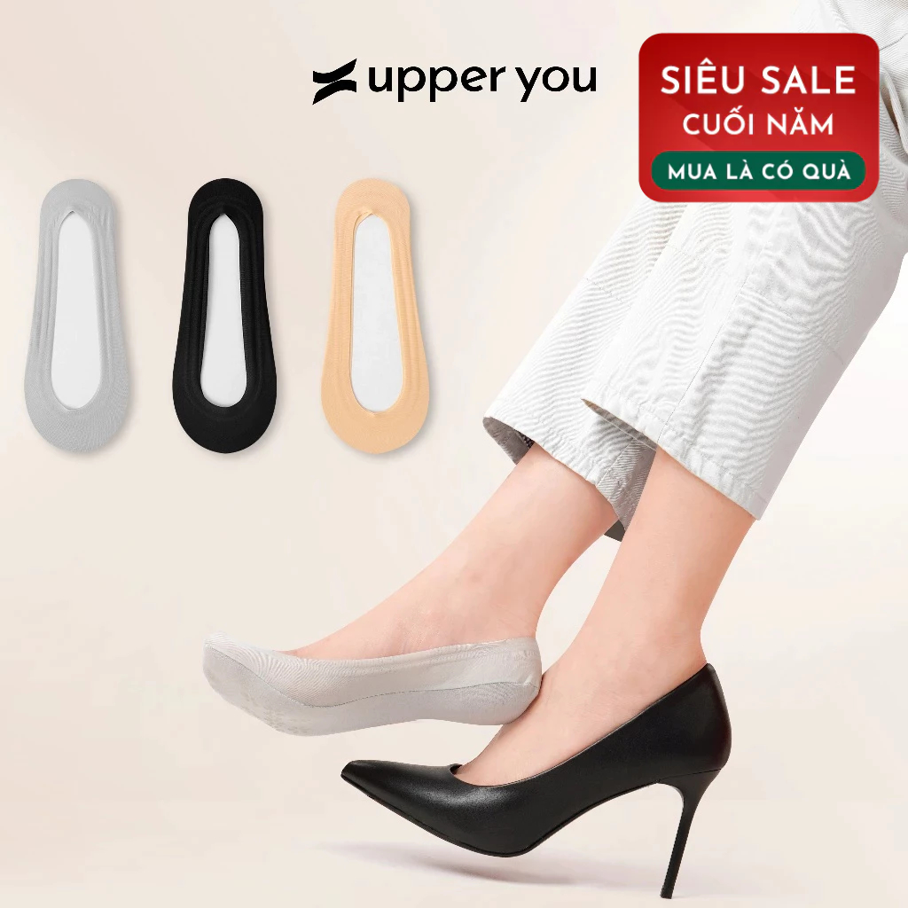 Tất Vớ Lười Nữ Có Viền Silicon Chống Tuột UPPER YOU Mềm Mịn Thoáng Khí Thấm Hút Mồ Hôi - BSF1002
