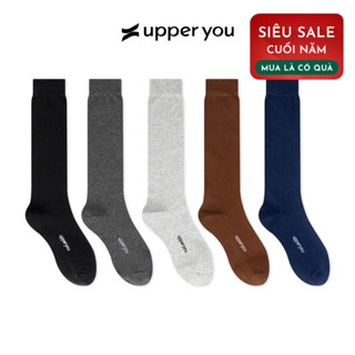  Tất Vớ Nam Trơn Cổ Cao 30Cm UPPER YOU Cotton Tự Nhiên Êm Ái Dày Dặn Thoáng Khí Khử Mùi - BSM5001 