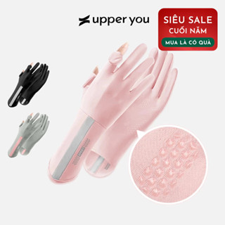  Bao Tay Nữ Chống Nắng UV Mát Lạnh Đệm Silicon Chống Tuột Upper You Mở Đầu Ngón Tay - GLF01 