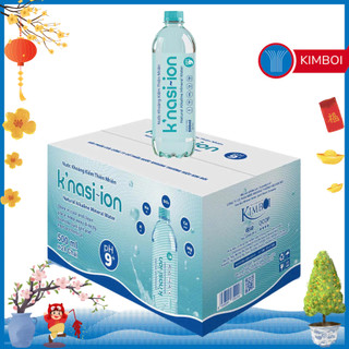 Thùng 24 chai 500ml Nước ion kiềm khoáng thiên nhiên KNasi ion Kim Bôi - Sản xuất tại suối nguồn Kim Bôi Hòa Bình