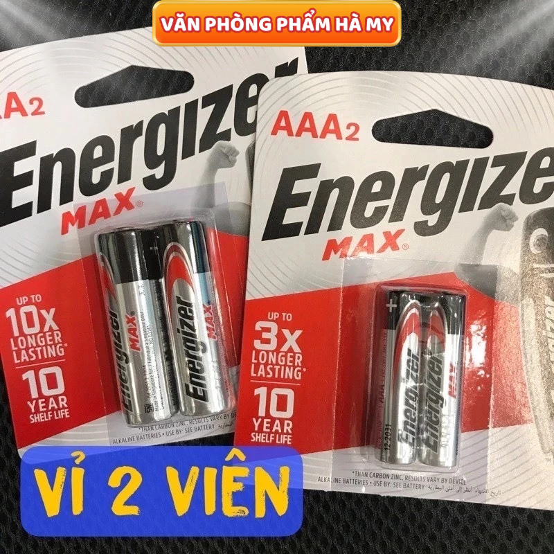 Vỉ 2 Viên Pin Energizer AA - AAA Cao Cấp Max Alkaline