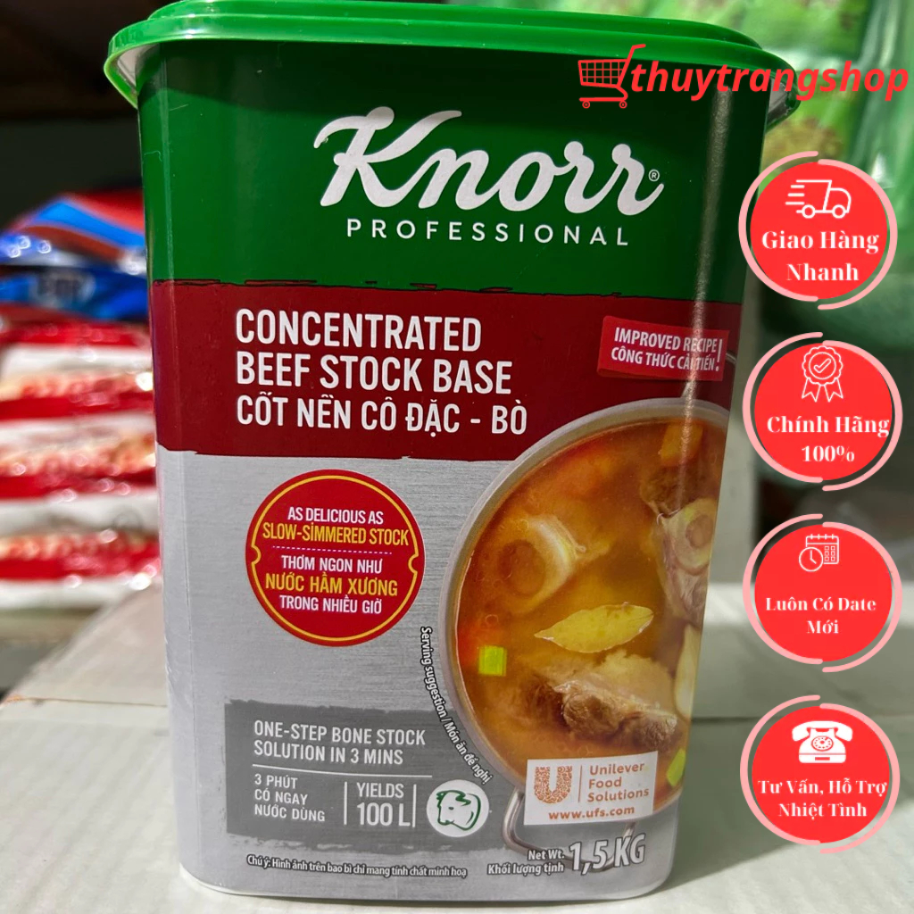 Cốt Nền Cô Đặc Bò Knorr Hộp 1,5kg