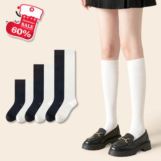  Tất Cổ Cao Nữ SOCKSWORLD Mix Giày Lolita Phong Cách PREPPY Màu đen Trắng Cho Nữ - SWF503 