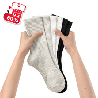   COMBO 6  Tất Vớ Nam Nữ Cổ Cao SOCKSWORLD Màu BaSic Êm Ái Dày Dặn Thoáng Khí Mịn Mát Bền Màu VSF4001 