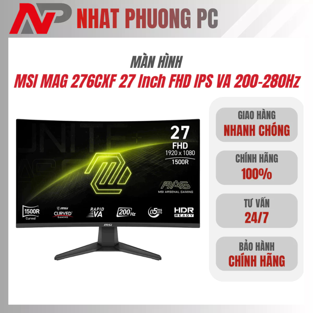 Màn Hình Cong Gaming MSI MAG 255F E20 276CF E20 276CXF 25-27 Inch FHD IPS VA 200-280Hz - Chính Hãng