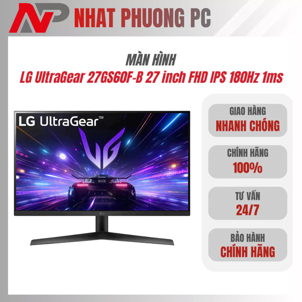 Màn Hình LG UltraGear 27GS60F-B 27 inch FHD IPS 180Hz 1ms