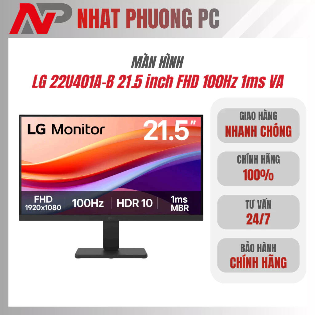 Màn Hình LG 22U401A-B 21.5 inch FHD 100Hz 1ms VA – Hiển Thị Sắc Nét, Mượt Mà Từng Khung Hình
