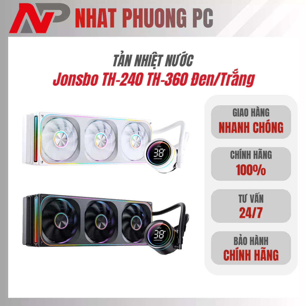Tản Nhiệt Nước CPU Jonsbo TH-240 TH-360 Đen/Trắng - Hiệu Năng Vượt Trội, LED ARGB Cực Đỉnh