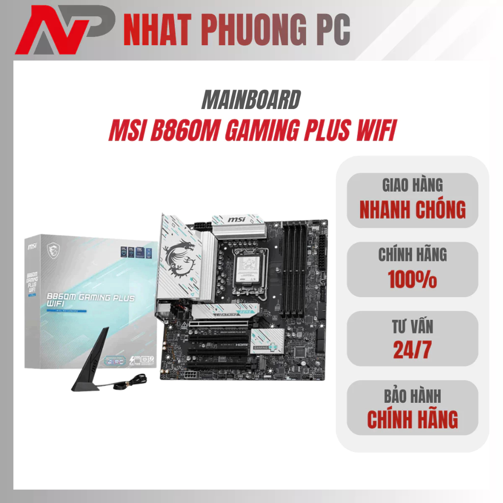 Mainboard MSI B860M GAMING PLUS WIFI - Hàng chính hãng - BH 36 Tháng
