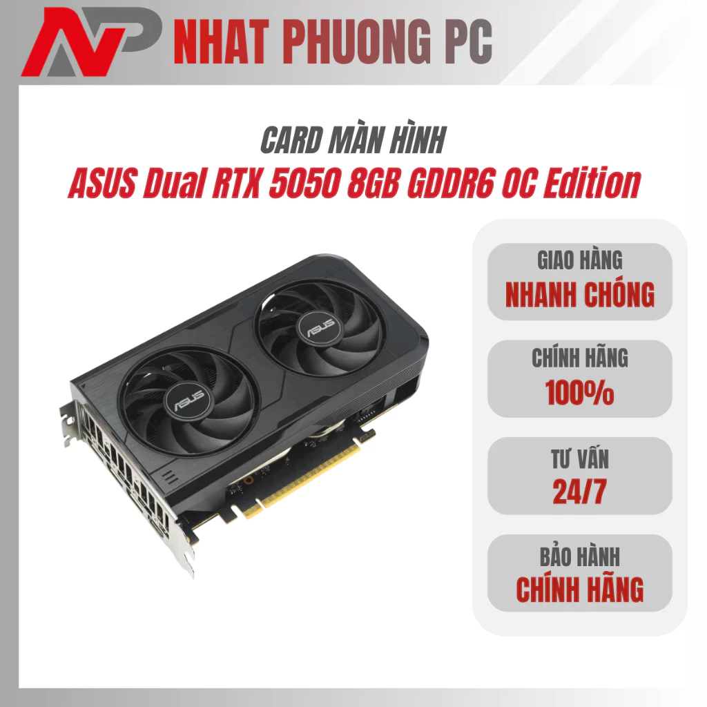 VGA ASUS Dual RTX 5050 8GB GDDR6 OC Edition (DUAL-RTX5050-O8G)