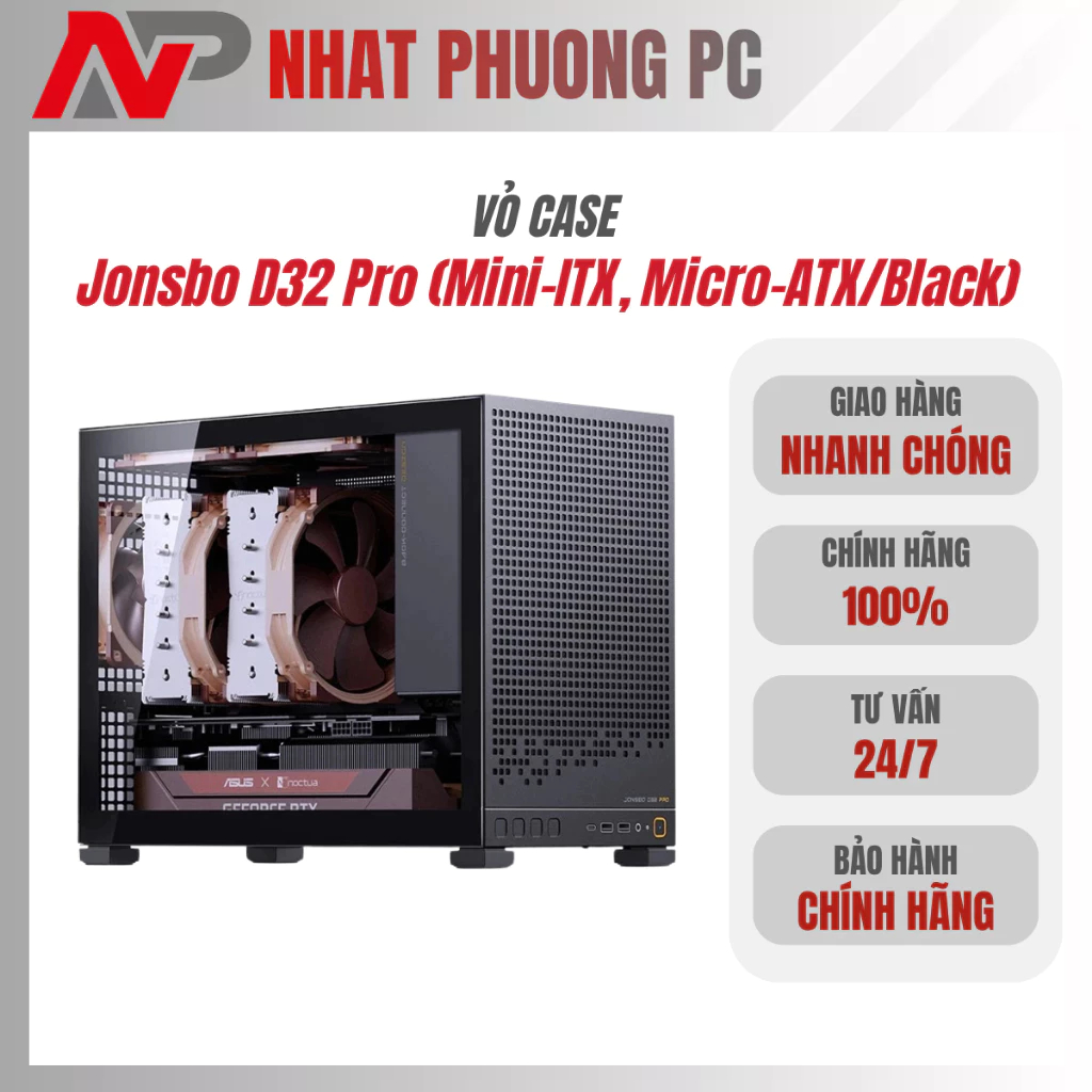 Vỏ case Jonsbo D32 Pro (Mini-ITX, Micro-ATX/Black) - Hàng chính hãng
