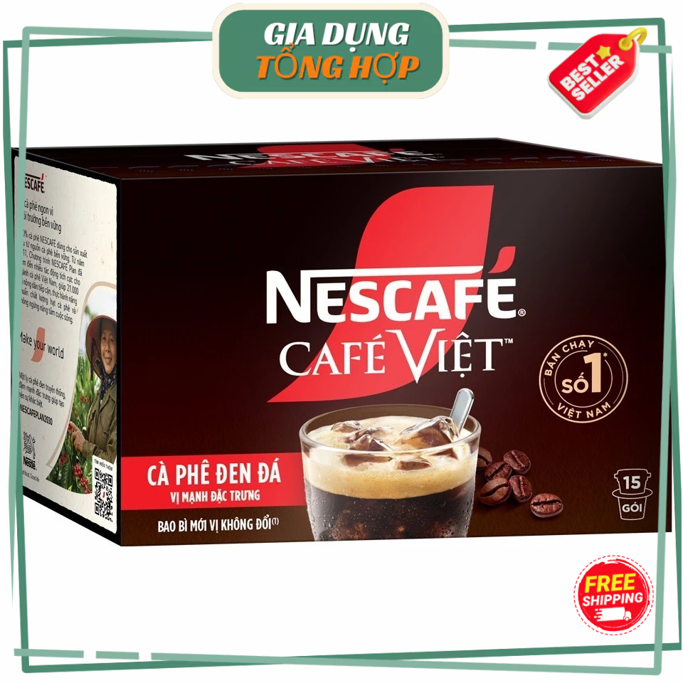 Nescafé Café Việt Cà Phê Đen Đá hộp 240g