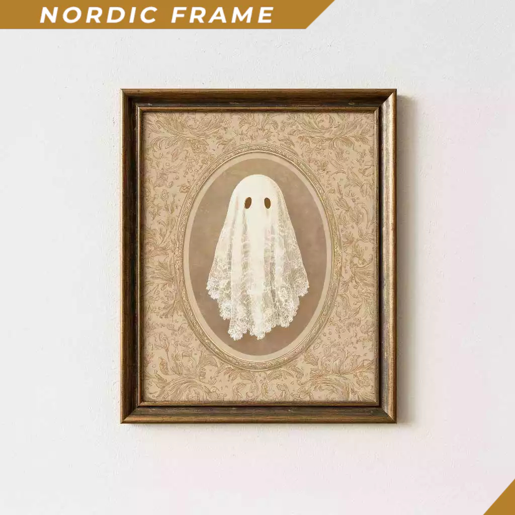 Tranh treo tường, Vintage Halloween Wall Art Printable Ghost Decor Digital Download Spooky Cottageco