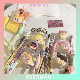 Dây buộc điện thoại hoạt hình Ins đeo chéo Hợp thời trang Mát mẻ dệt Chống mất mát Kẹp điện thoại