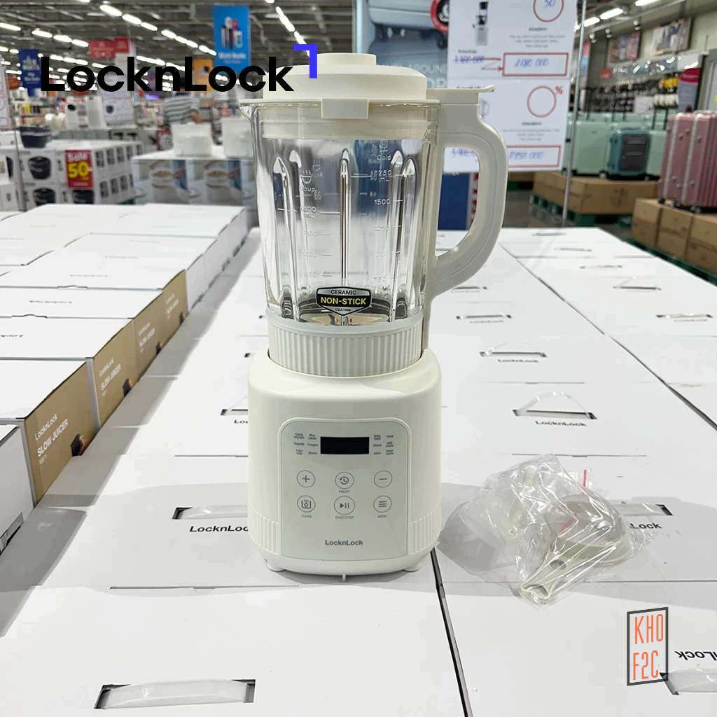Máy làm sữa hạt đa năng LocknLock Bianco heating blender 1.75L Màu ngà EJM486IVY