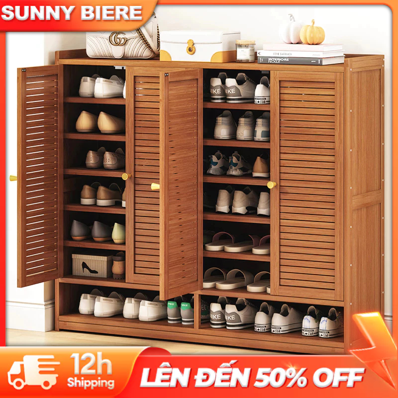 SUNNY BIERE Tủ giày gỗ tự nhiên thông thoáng chống bụi tủ giày nhiều tầng tiết kiệm không gian | BigBuy360 - bigbuy360.vn