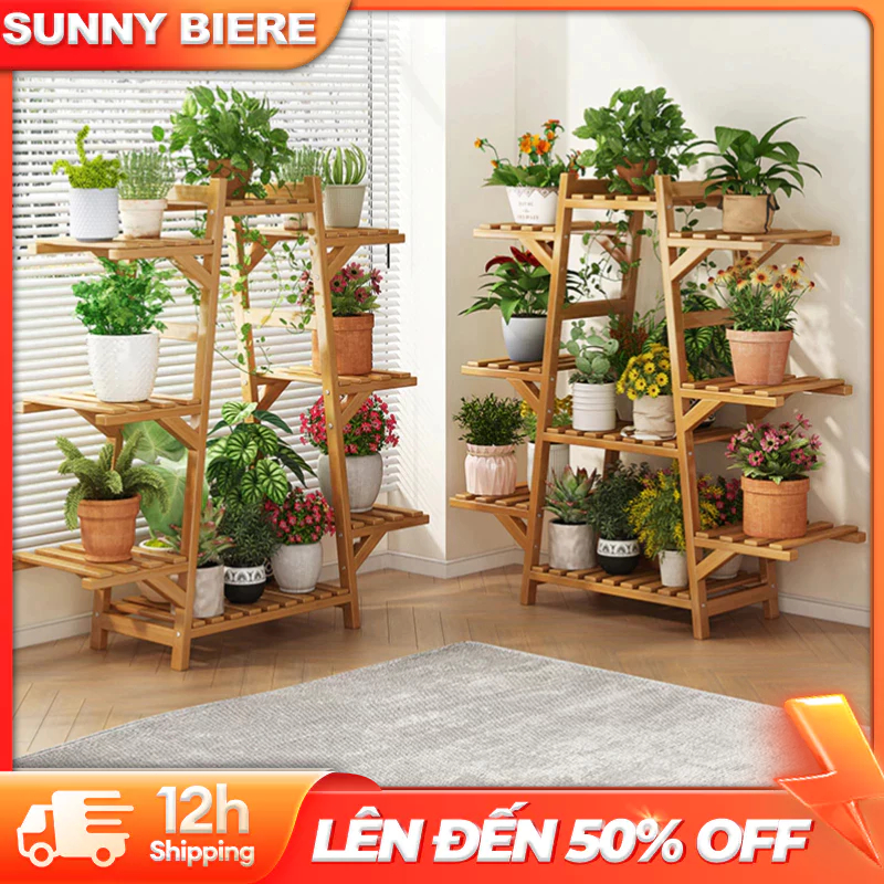 SUNNY BIERE Kệ Hoa kệ cây cảnh 6/7/9 tầng Kệ cây tre Kệ cây cảnh sân vườn | BigBuy360 - bigbuy360.vn