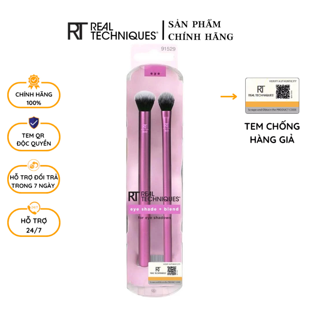Bộ Cọ Trang Điểm mắt cơ bản Real Techniques Shade And Blend 91529