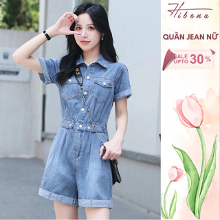  Bộ Áo Liền Quần Jumpsuit Jean Nữ HIBENA Cá Tính Trẻ Trung Năng Động B01 