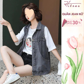  Áo Gile Jean Áo Khoác Bò Cá Tính Năng Động Dễ Phối Đồ 2 Màu Đen Xanh A04 Hibena 