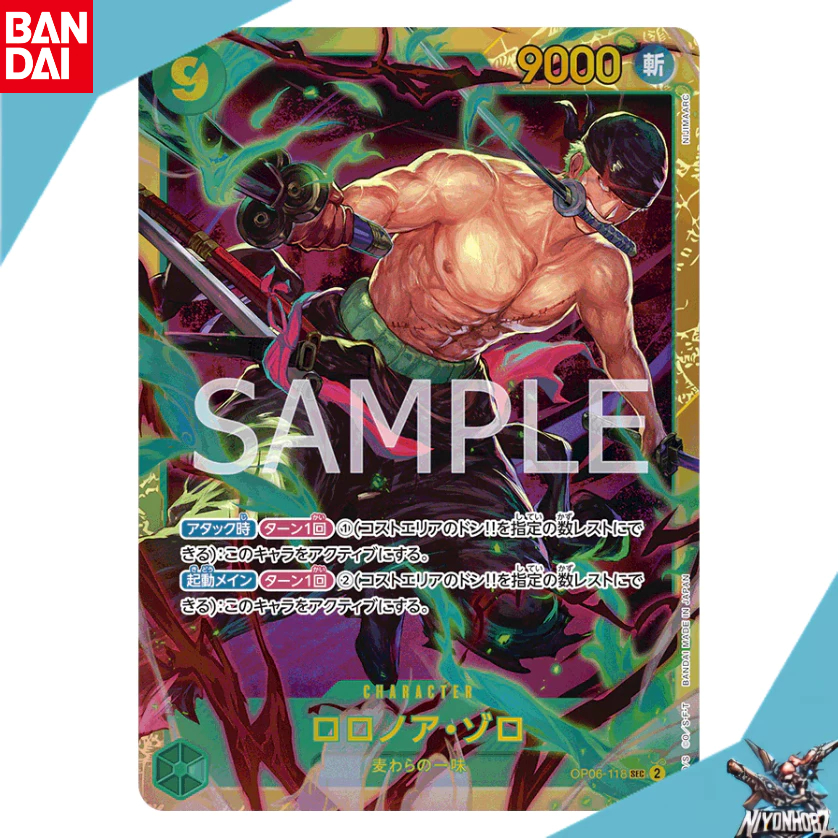 [Chính Hãng] Thẻ Bài Roronoa Zoro OP06-118 SEC One Piece Card Tiếng Nhật Bandai TCG (Tặng OneTouch)
