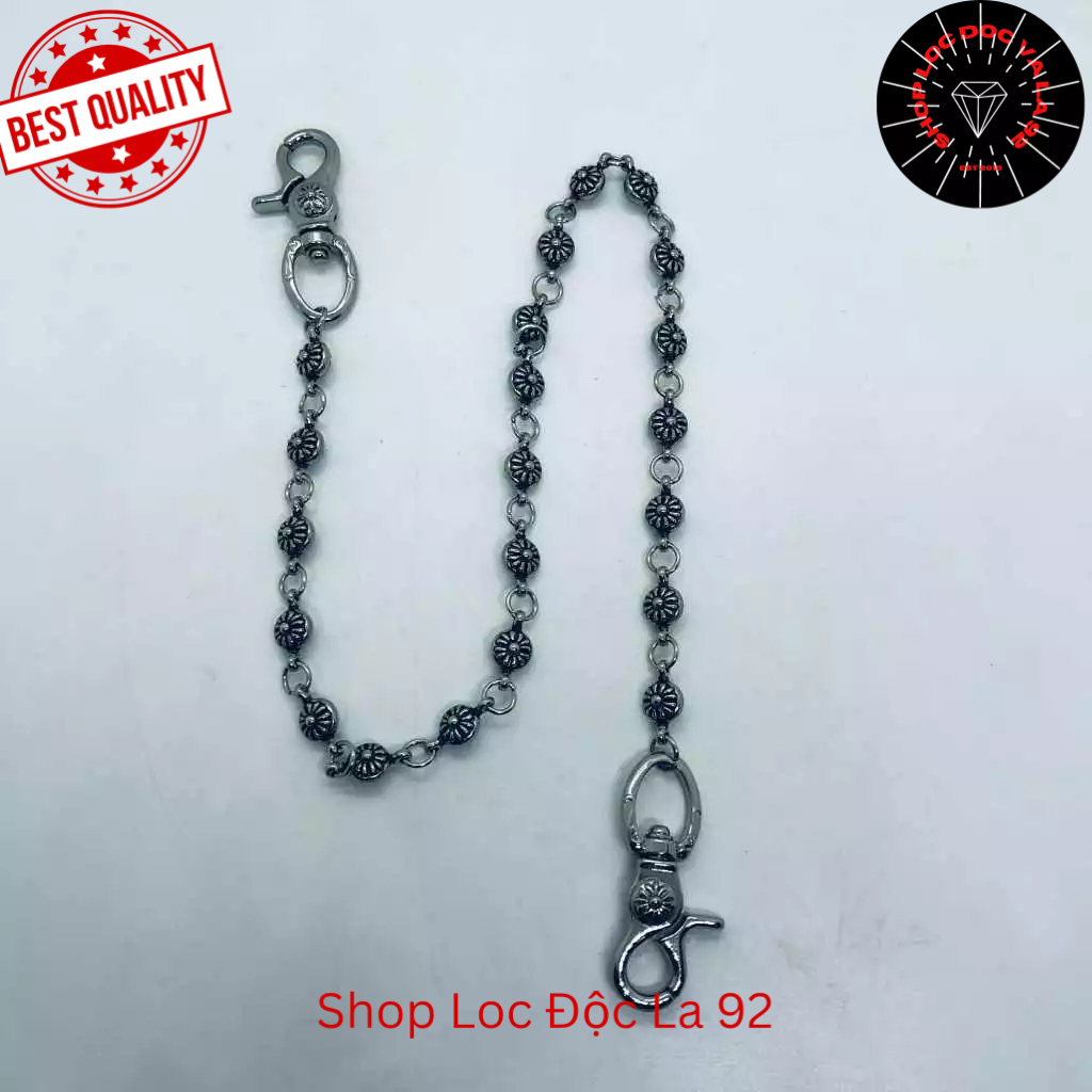 Chain quần xích quần Chrome Heart Multi Ball bạc fullbox.