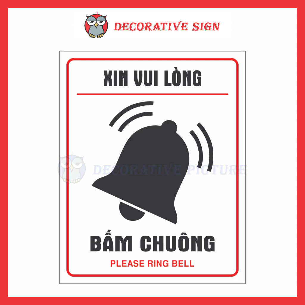 Biển Chỉ Dẫn Xin Vui Lòng Bấm Chuông - Please Ring Bell