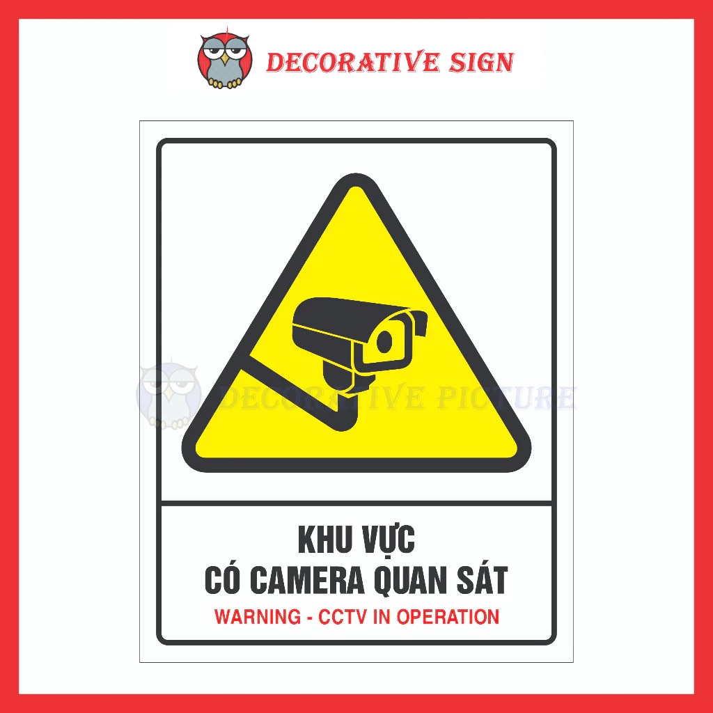 Biển Cảnh Báo Khu Vực Có Camera Quan Sát - Warning - Cctv In Operation