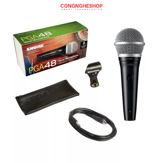 [SHURE] PGA48-QTR Microphone Karaoke Cardiod Dynamic + Dây cáp XLR-QTR