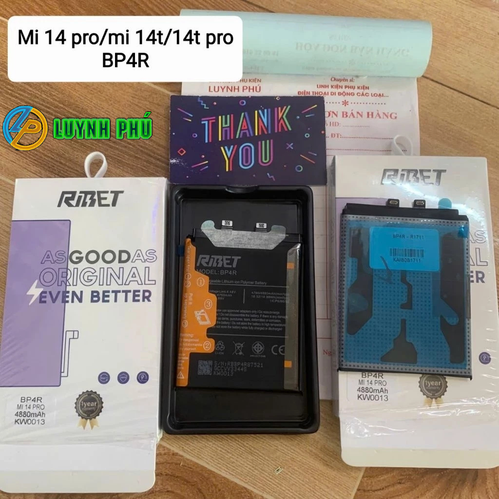 Pin mi 14 pro/mi 14t/mi 14t pro/BP4R ảnh thật