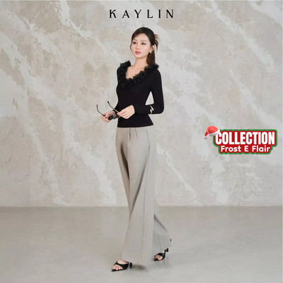 Quần tây KAYLIN ống suông form Basic xếp ly chất vải suit ramie phong cách thanh lịch BST Tháng 12.2025 - Q121T12
