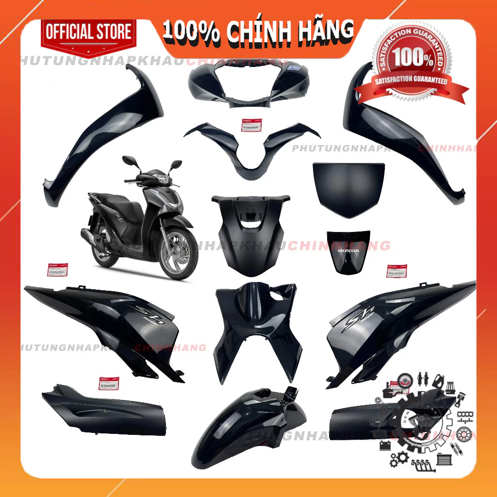 [MÓN LẺ] Dàn áo SH 150i 2018 đen bóng chính hãng, Bộ nhựa màu xe SH 150 2017 2018 2019 2020