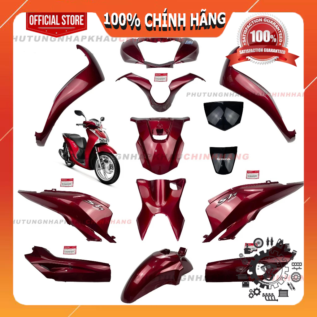 [MÓN LẺ] Dàn áo SH 150i 2017 đỏ chính hãng, Bộ nhựa màu xe SH 150 2017 2018 2019 2020
