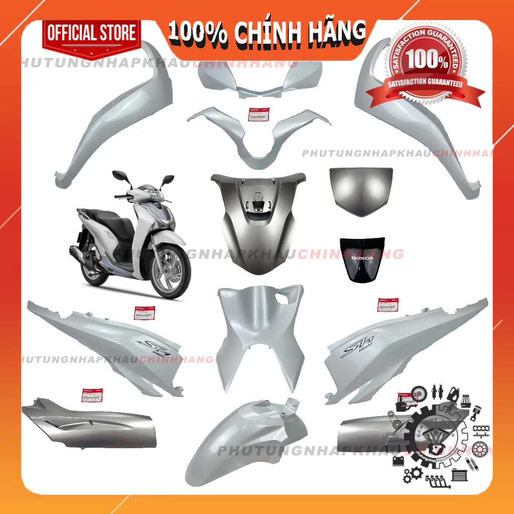 [MÓN LẺ] Dàn áo SH 125i 2018 trắng bạc chính hãng, Bộ nhựa màu xe SH 125 2017 2018 2019 2020