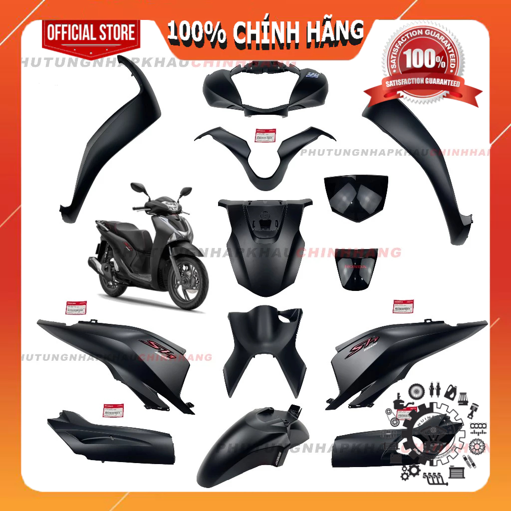 [MÓN LẺ] Dàn áo SH 150i 2019 đen nhám chính hãng, Bộ nhựa màu xe SH 150 2017 2018 2019 2020
