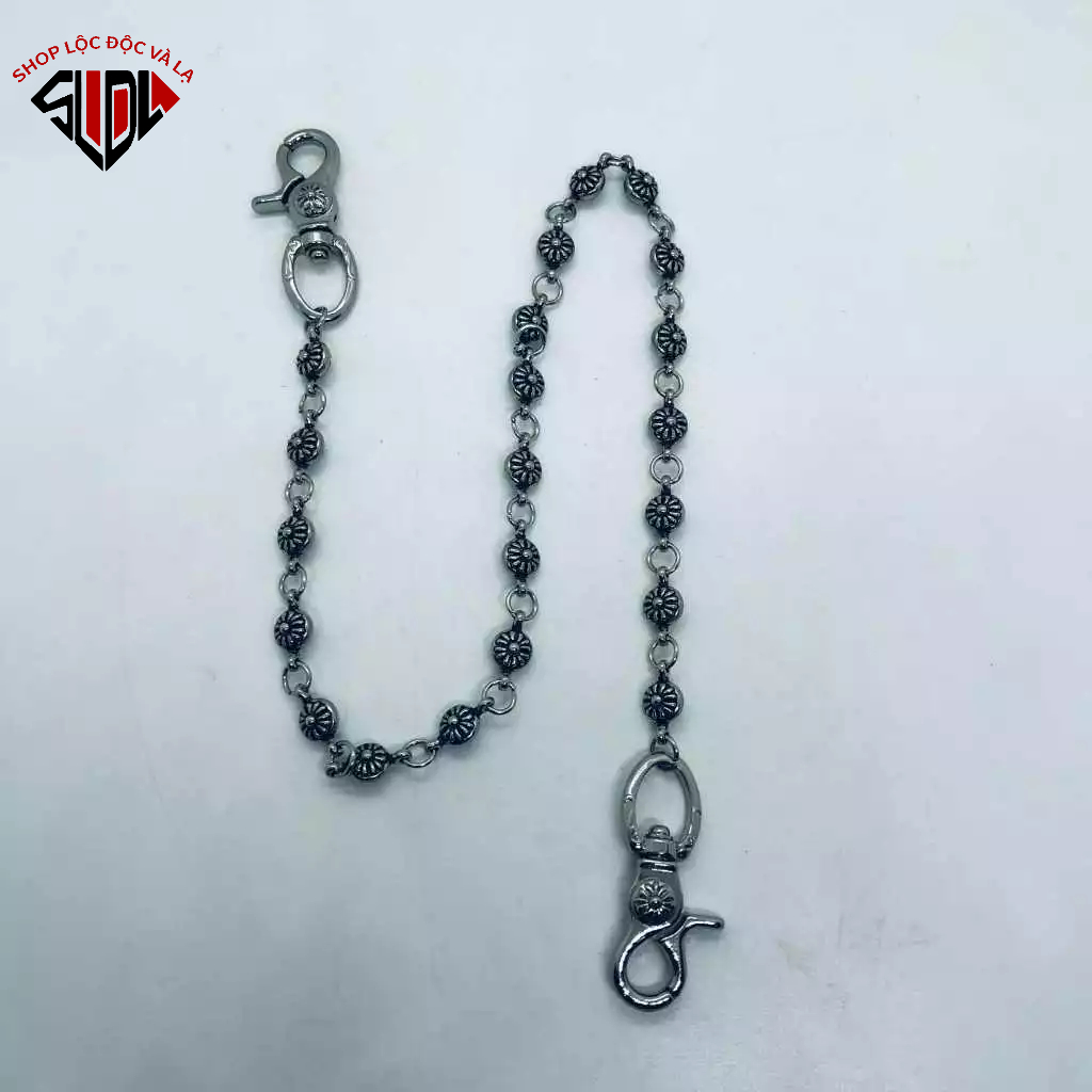 Chain quần xích quần Chrome Heart Multi Ball bạc fullbox.