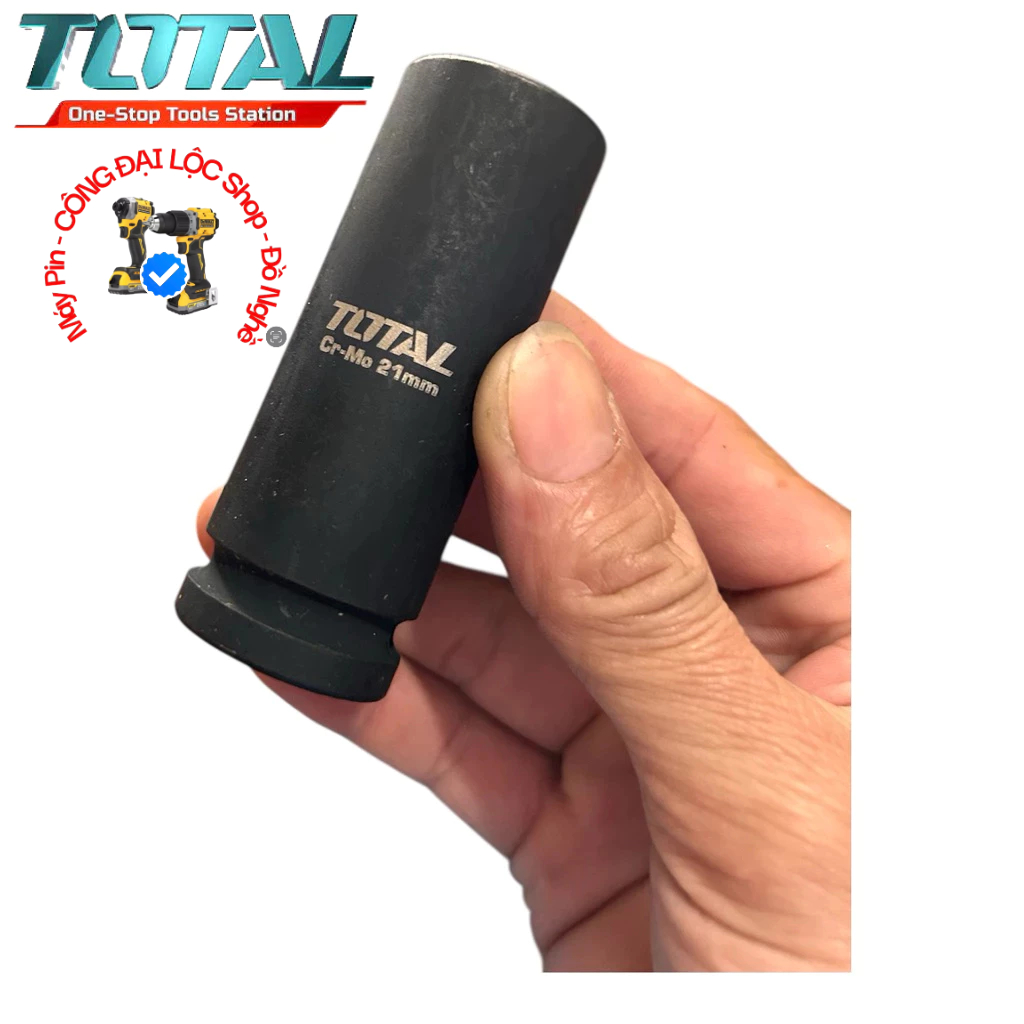 Đầu típ 1/2" dài sâu lòng Dài 78mm , chịu tác động mạnh , thép đen CrMO TOTAL ( Nhiều số )